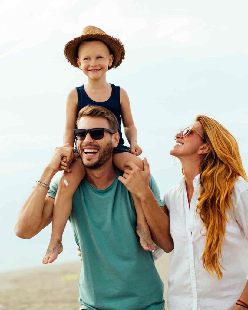 Happy family at the beach