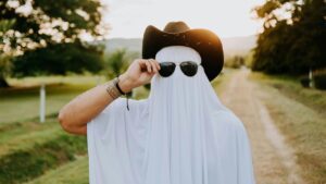 Man in a ghost suit