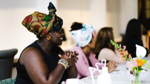 Women at the workplace happy