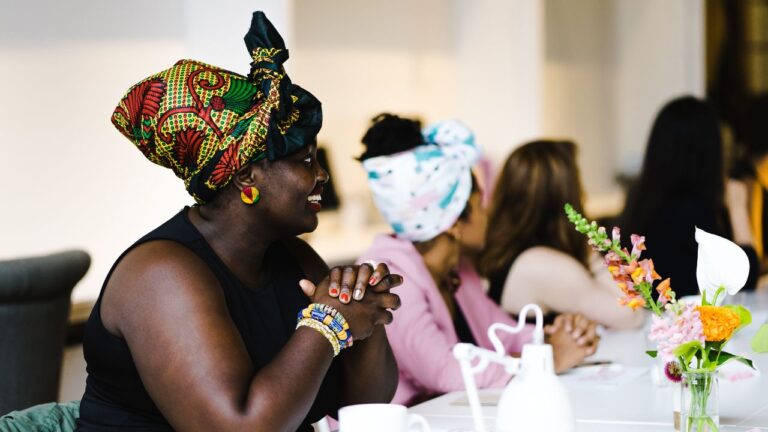 Women at the workplace happy