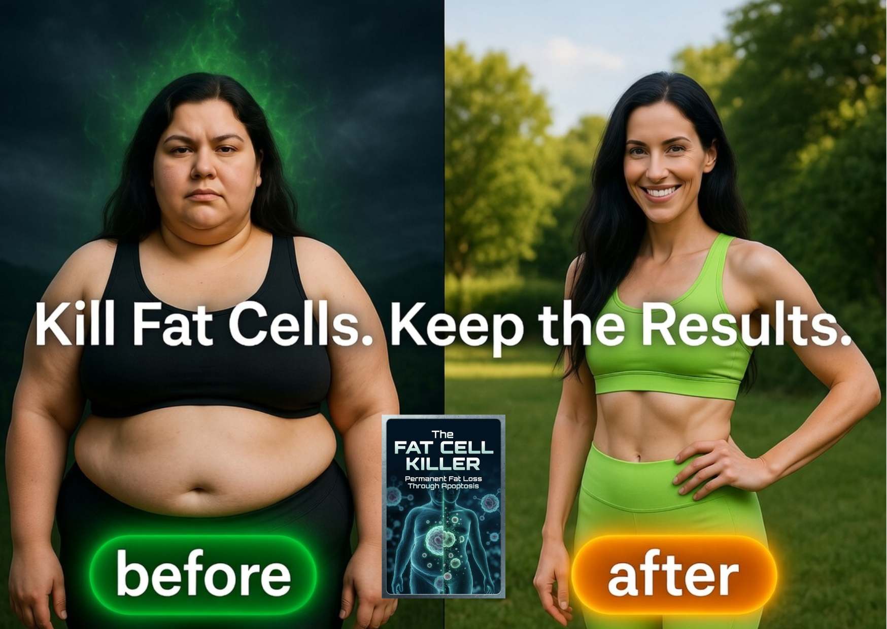 Before and after using The Fat Cell Killer